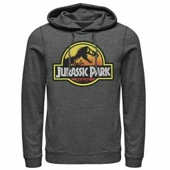 Licensed Character Men's Jurassic Park Firey Sunset Logo Hoodie Athlc Hthr -Licensed Character Shop unnamed file 24787