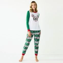 Licensed Character Disney's Mickey Mouse Women's Jammies For Your Families® "Holiday Party Mickey" Pajama Set