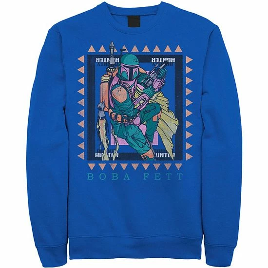 Licensed Character Men's Star Wars Boba Fett Stamp Sweatshirt Royal 6 Licensed Character Men's Star Wars Boba Fett Stamp Sweatshirt Royal - Image 4