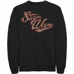 Licensed Character Men's Star Wars Cursive Cheetah Fill Logo Sweatshirt Black