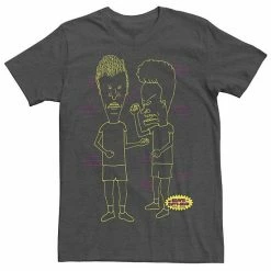 Licensed Character Men's Beavis & Butthead Neon Outline Tee Navy Heather -Licensed Character Shop unnamed file 24863