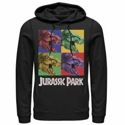 Licensed Character Men's Jurassic Park Four Square Dino Pop Art Style Hoodie Navy -Licensed Character Shop unnamed file 24901