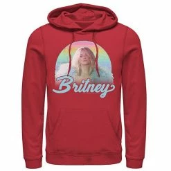 Licensed Character Men's Britney Spears Pastel Rainbow Portrait Hoodie Red -Licensed Character Shop unnamed file 24903