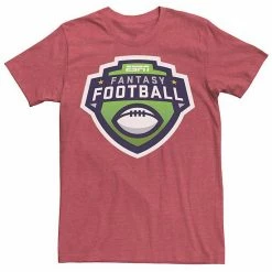 Licensed Character Men's ESPN Fantasy Football Left Chest Logo Tee Red Heather -Licensed Character Shop unnamed file 24965