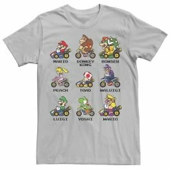Licensed Character Men's Nintendo Mario Kart Racers Side View Names Tee Light Blue -Licensed Character Shop unnamed file 24970