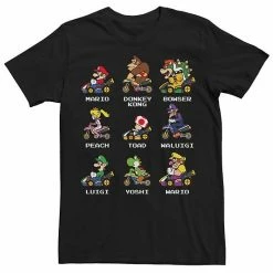 Licensed Character Men's Nintendo Mario Kart Racers Side View Names Tee Light Blue -Licensed Character Shop unnamed file 24971