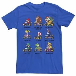 Licensed Character Men's Nintendo Mario Kart Racers Side View Names Tee Light Blue -Licensed Character Shop unnamed file 24973
