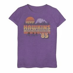 Licensed Character Girls 7-16 Netflix Stranger Things Hawkins Strange Things 85 Retro Graphic Tee