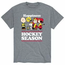 Licensed Character Men's Peanuts Hockey Season Tee Grey