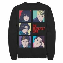 Licensed Character Men's Breakfast Club Group Shot Squares Sweatshirt Athletic Heather