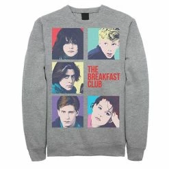 Licensed Character Men's Breakfast Club Group Shot Squares Sweatshirt Athletic Heather -Licensed Character Shop unnamed file 25026