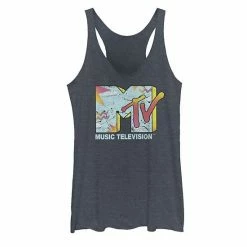 Licensed Character Juniors' MTV Logo Hollow Abstract Tank Top Purple Heather -Licensed Character Shop unnamed file 25040