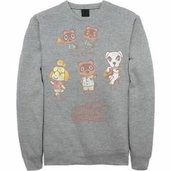 Licensed Character Men's Nintendo Character Textbook Group Shot Text Sweatshirt Kelly -Licensed Character Shop unnamed file 25044