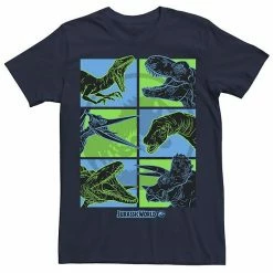 Licensed Character Men's Jurassic World Two Dino Faces Comic Pop Tee Kelly Heather -Licensed Character Shop unnamed file 25056