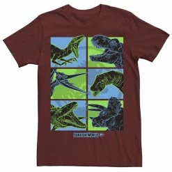Licensed Character Men's Jurassic World Two Dino Faces Comic Pop Tee Kelly Heather -Licensed Character Shop unnamed file 25058
