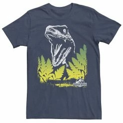 Licensed Character Men's Jurassic World Raptor Roaring Behind Bushes Graphic Tee Navy -Licensed Character Shop unnamed file 25067