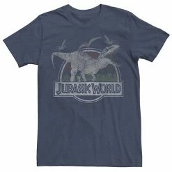 Licensed Character Men's Jurassic World T-Rex Dinosaurs Scene Logo Graphic Tee Navy -Licensed Character Shop unnamed file 25073