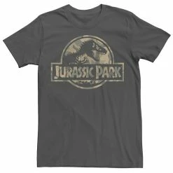 Licensed Character Men's Jurassic Park Camo Logo Tee Charcoal -Licensed Character Shop unnamed file 25076