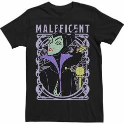 Licensed Character Men's Disney Sleeping Beauty Maleficent Old School Poster Tee Charcoal Heather -Licensed Character Shop unnamed file 25118