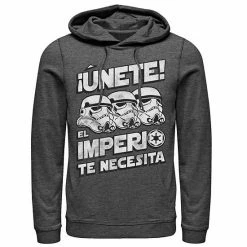 Licensed Character Men's Star Wars Unete El Imperio Te Necesita Stormtrooper Faded Portrait Hoodie Navy -Licensed Character Shop unnamed file 25124