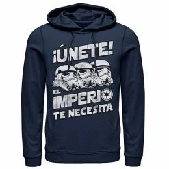 Licensed Character Men's Star Wars Unete El Imperio Te Necesita Stormtrooper Faded Portrait Hoodie Navy -Licensed Character Shop unnamed file 25126