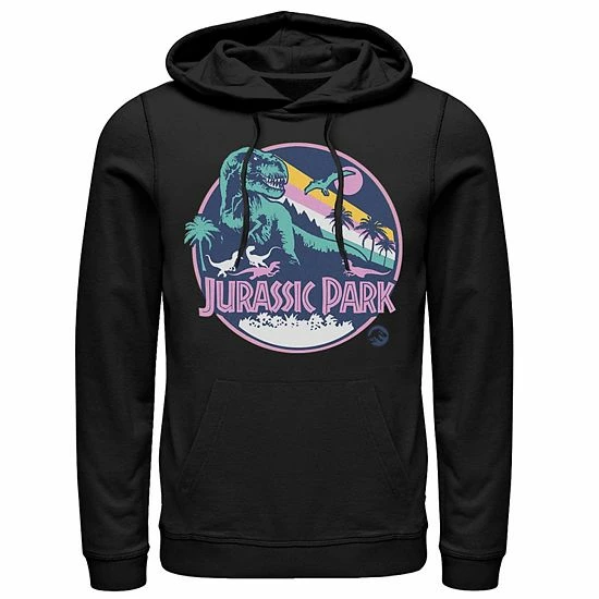 Licensed Character Men's Jurassic Park Retro Rex Scene Hoodie Charcoal Heather 4 Licensed Character Men's Jurassic Park Retro Rex Scene Hoodie Charcoal Heather - Image 2