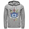 Licensed Character Men's Cartoon Network Adventure Time Finn The Hero Sword And Shield Banner Hoodie Athlc Hthr