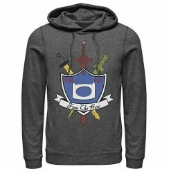 Licensed Character Men's Cartoon Network Adventure Time Finn The Hero Sword And Shield Banner Hoodie Athlc Hthr -Licensed Character Shop unnamed file 25135