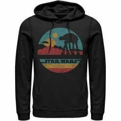 Licensed Character Men's Star Wars AT-AT Silhouette Title Logo Circle Hoodie Navy -Licensed Character Shop unnamed file 25164