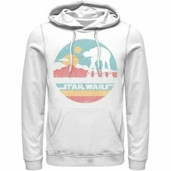 Licensed Character Men's Star Wars AT-AT Silhouette Title Logo Circle Hoodie Navy -Licensed Character Shop unnamed file 25165