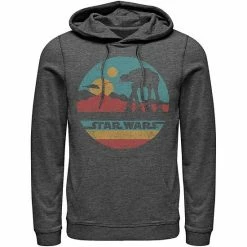 Licensed Character Men's Star Wars AT-AT Silhouette Title Logo Circle Hoodie Navy -Licensed Character Shop unnamed file 25166