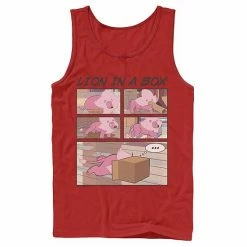 Licensed Character Men's Cartoon Network Stevens Universe Lion In A Box Comic Strip Tank White