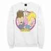 Licensed Character Men's Beavis & Butthead Rock N Roll Circle Portrait Sweatshirt Navy