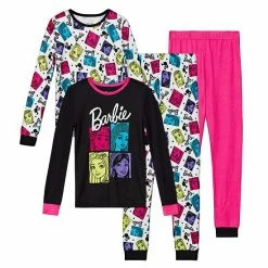 Licensed Character Girls 4-10 Barbie 4-Piece Pajama Set