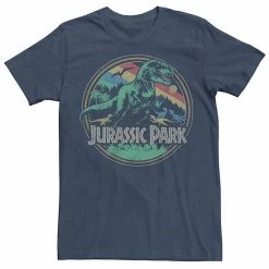 Licensed Character Men's Jurassic Park T Rex Distressed Retro Logo Tee Navy -Licensed Character Shop unnamed file 25226