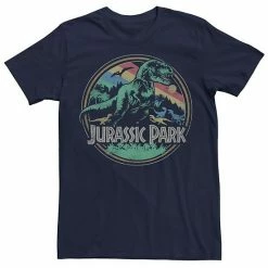 Licensed Character Men's Jurassic Park T Rex Distressed Retro Logo Tee Navy -Licensed Character Shop unnamed file 25227