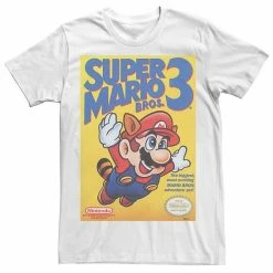 Licensed Character Men's Super Mario Bros 3 Flying Raccoon Mario Poster Tee Navy -Licensed Character Shop unnamed file 25231