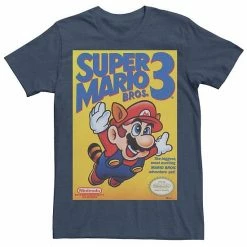Licensed Character Men's Super Mario Bros 3 Flying Raccoon Mario Poster Tee Navy -Licensed Character Shop unnamed file 25232
