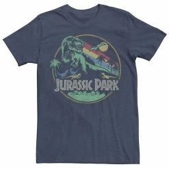Licensed Character Men's Jurassic Park Retro Circle Color Stripes Tee Navy Heather -Licensed Character Shop unnamed file 25237