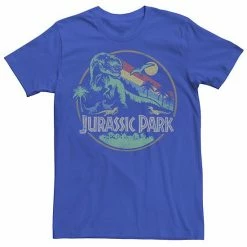 Licensed Character Men's Jurassic Park Retro Circle Color Stripes Tee Navy Heather -Licensed Character Shop unnamed file 25239