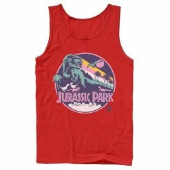 Licensed Character Men's Jurassic Park Retro Rex Scene Tank Red -Licensed Character Shop unnamed file 25267
