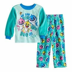 Licensed Character Toddler Baby Shark "We Can Doo It" 2-Piece Pajama Set