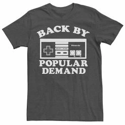 Licensed Character Men's Nintendo NES Controller Popular Demand Tee Charcoal Heather -Licensed Character Shop unnamed file 25271