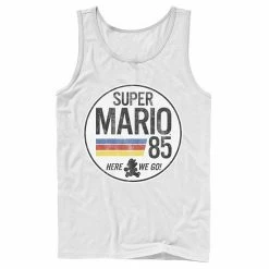 Licensed Character Men's Super Mario Retro Distressed Logo Tank Black -Licensed Character Shop unnamed file 25296