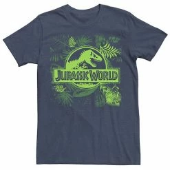 Licensed Character Men's Jurassic World Jungle Classic Logo Tee Navy Heather -Licensed Character Shop unnamed file 25319