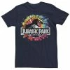 Licensed Character Men's Jurassic Park Classic Logo Tie Dye Graphic Tee Navy