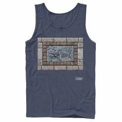 Licensed Character Men's Nintendo Legend Of Zelda Links Awakening Whale Stone Frame Portrait Tank Navy