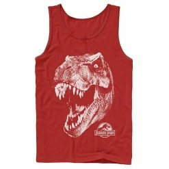 Licensed Character Men's Jurassic Park T-Rex White Head Roaring Tank Charcoal -Licensed Character Shop unnamed file 25375