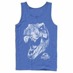 Licensed Character Men's Jurassic Park T-Rex White Head Roaring Tank Charcoal -Licensed Character Shop unnamed file 25376