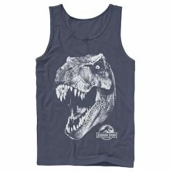 Licensed Character Men's Jurassic Park T-Rex White Head Roaring Tank Charcoal -Licensed Character Shop unnamed file 25377